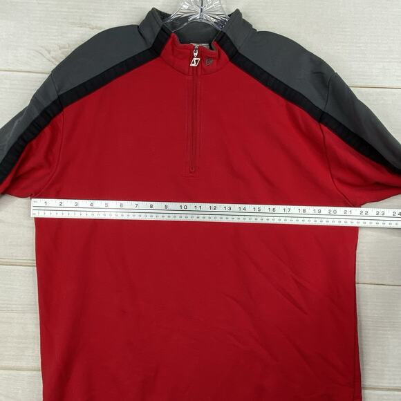 Odlo Sweatshirt Mens L Red Gray Long Sleeve Running Performance Pullover 1/4 Zip - Picture 5 of 11